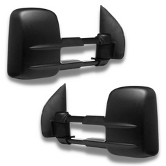 Extendable Towing Mirrors with Manual Mirror for D40 Nissan Navara 2005-2015 - Black (PAIR)-Love My Caravan