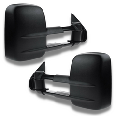 Extendable Towing Mirrors with Manual Mirror for Isuzu D-MAX 2003-2011 - Black (PAIR)-Love My Caravan