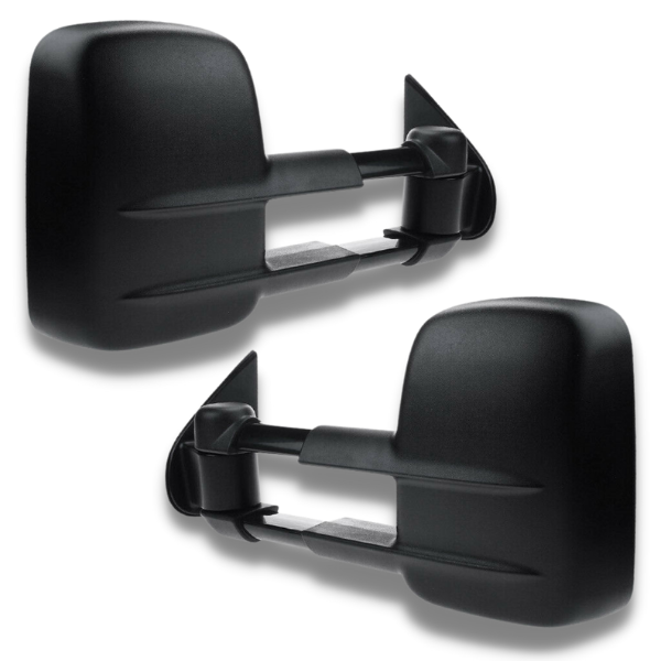 Extendable Towing Mirrors with Manual Mirror for Isuzu D-MAX 2003-2011 - Black (PAIR)-Love My Caravan