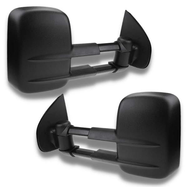 Extendable Towing Mirrors with Manual Mirror for Isuzu D-MAX 2012-2019 - Black (PAIR)-Love My Caravan
