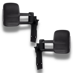 Extendable Towing Mirrors with Smoked Indicators & Electric Mirror for 70 / 75 / 76 / 78 / 79 Series Toyota Landcruiser 1984-2019 - Black (PAIR)-Love My Caravan