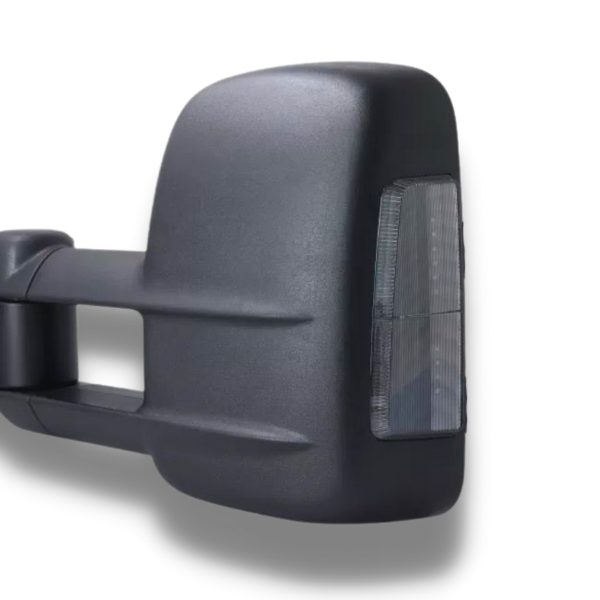 Extendable Towing Mirrors with Smoked Indicators & Electric Mirror for RG Holden Colorado 2012-2018 - Black (PAIR)-Love My Caravan
