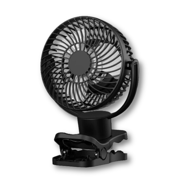 Remote Control USB Portable Caravan / RV Fan With LED Light Black Love My Caravan