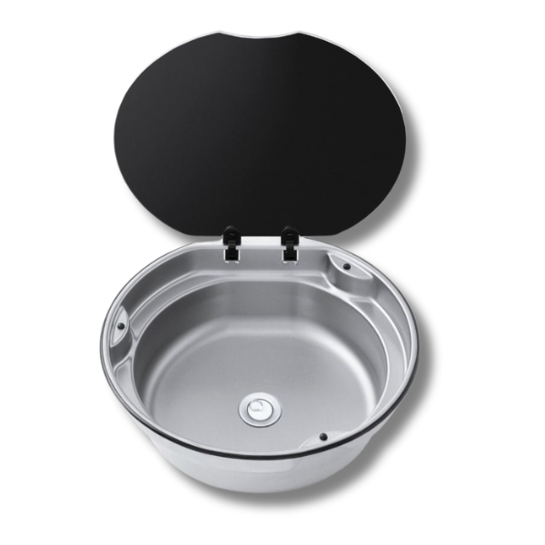 Round Bowl Sink With Glass Lid-Love My Caravan Australia