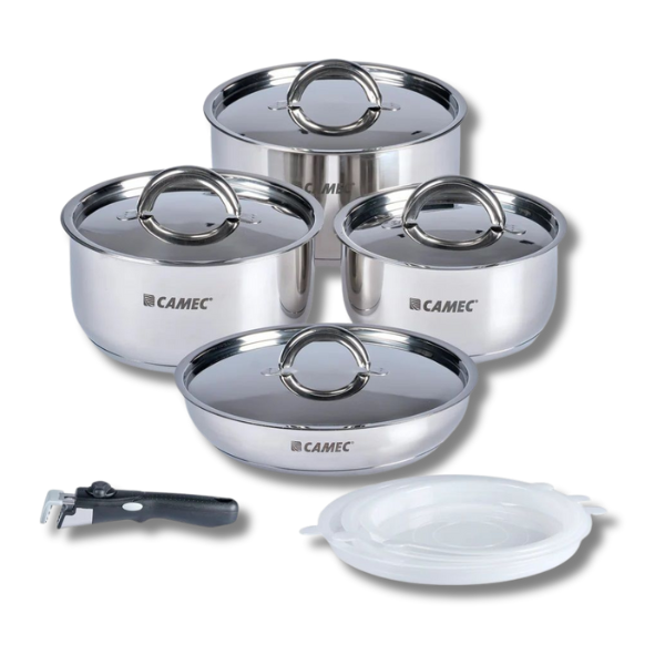 Spacesaver Pots & Pan Stainless Steel Set-Love My Caravan Australia