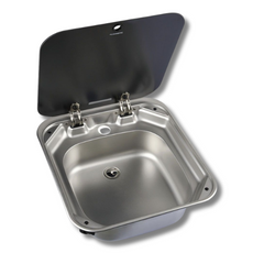 Square Sink With Glass Lid For Caravan & RVs-Love My Caravan Australia