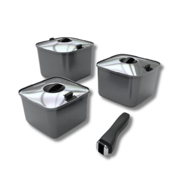 Stacking Square Pots Cookware For Caravan & RVs-Love My Caravan Australia