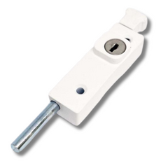 White Door Bolt With Fitting & Key-Love My Caravan Australia