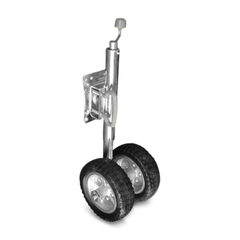 10" Twin Swing Up Jockey with Solid Wheel + U Bolts for 100mm x 50mm A-Frame / Draw Bars - 1600kg Love My Caravan