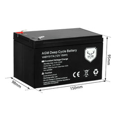 15AH 12V SLA Maintenance Free AGM Deep Cycle Battery Love My Caravan