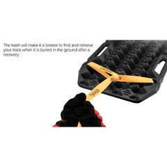 2x Recovery Tracks with Built Jack Base in Black + Leash & Carry Bag - 10T Love My Caravan
