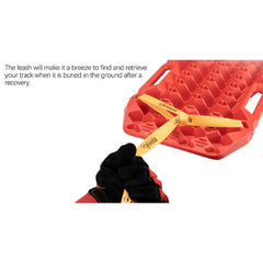 2x Recovery Tracks with Built Jack Base in Red + Leash & Carry Bag - 10T Love My Caravan