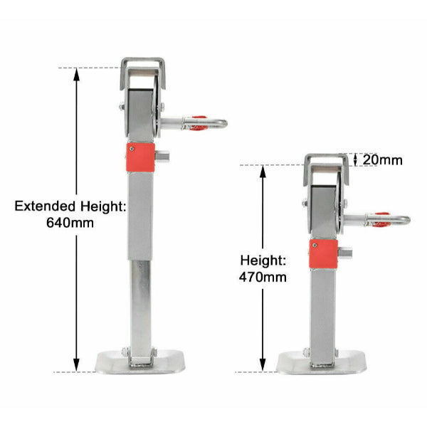 4x Drop Down Corner Legs for Caravans / Camper Trailers - 470mm-660mm Love My Caravan