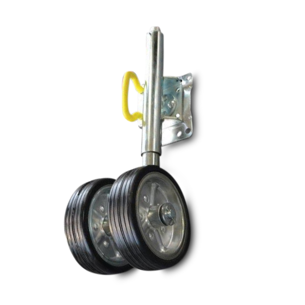 8" Twin Swing Up Jockey with Solid Wheel - 1200kg Love My Caravan