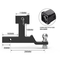 Dual Tow Hitch Ball Mount for 4x4's - 5000lbs Capacity Love My Caravan