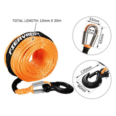 Recovery Tow Braided Winch Rope in Orange - 10mm x 30m Love My Caravan